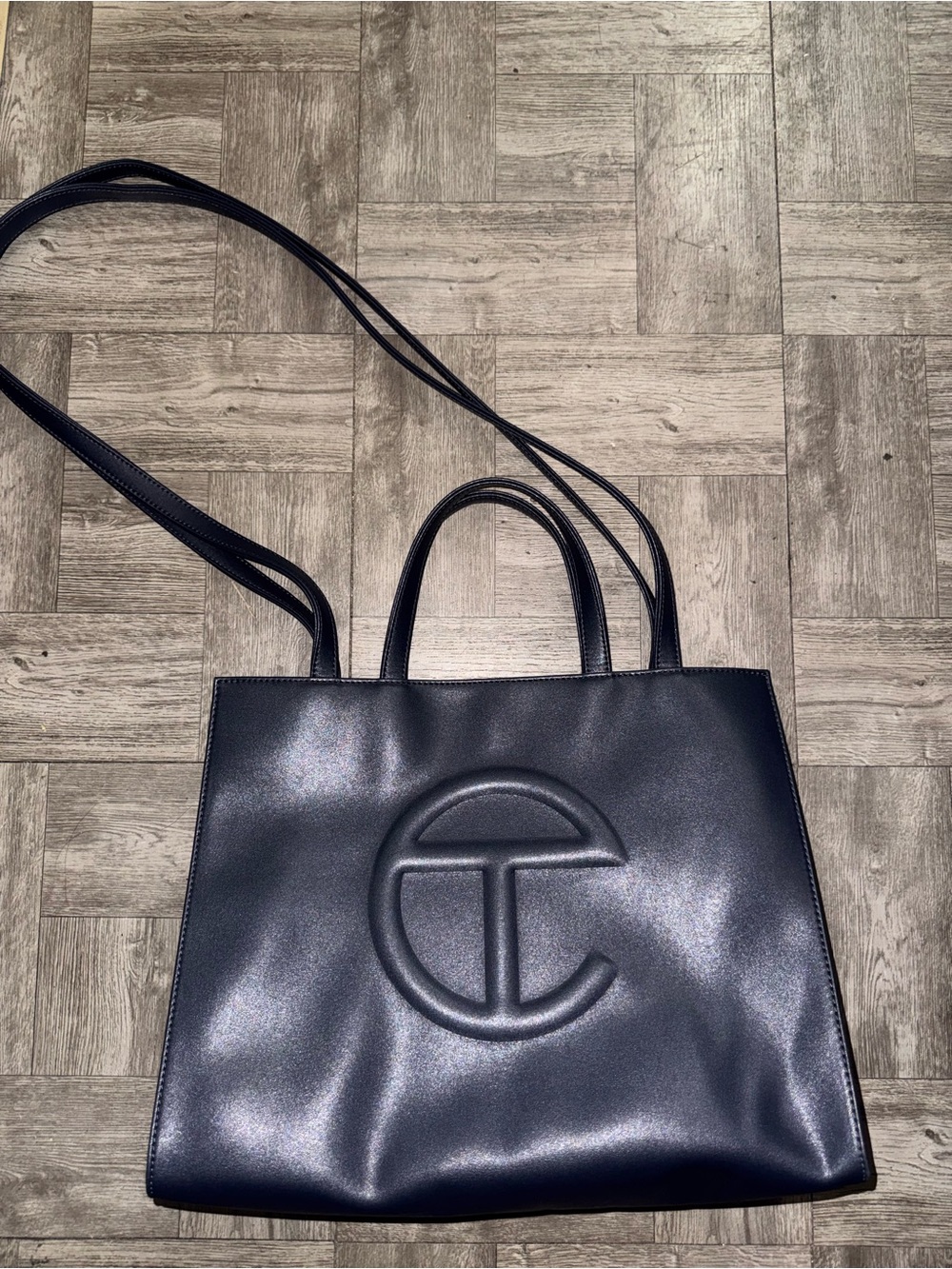 Telfar Navy Blue Shopping Tote